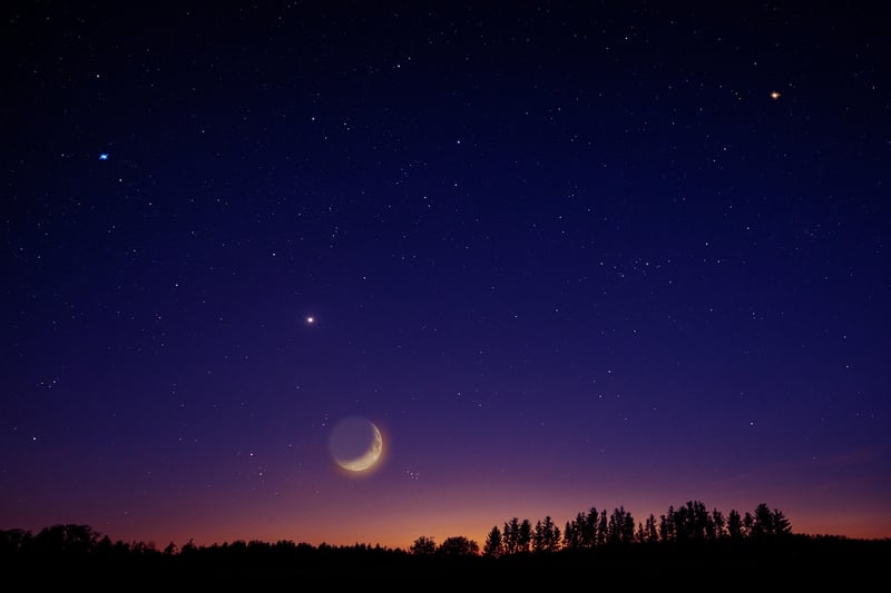 Moon in Night Sky